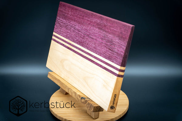 Edgegrain-Schneidebrett „Purple Heart - Maple gestreift“